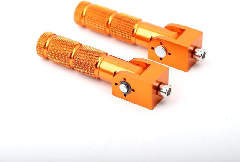 Minho Orange CNC Folding Motorcycle Bicycle Foot Pegs M8 Rear Footrest Peg Footpeg For Mini Bike Parts Honda Grom MSX125 M10 Install Hole - Image 1